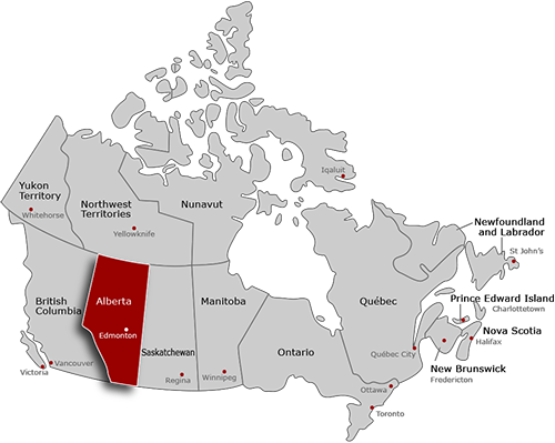 Alberta service area map